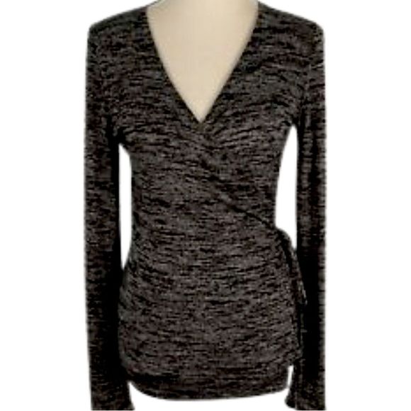 Aritzia Wilfred Free Heather Grey Katsia Ballet Wrap Top Sz. Medium - Picture 5 of 9
